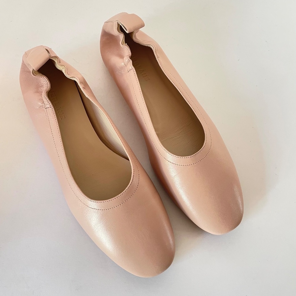 Everlane Ballerina Italian Day Flat Pale Rose Nude Leather 9.5 New in Box